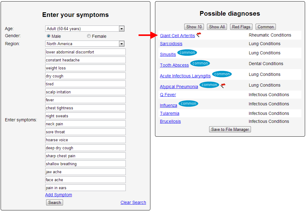 My Symptoms Checker Diagnosis